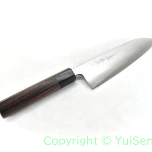 Yoshihiro Aogami Super Clad Chef's Santoku Octagonal Shitan Handle