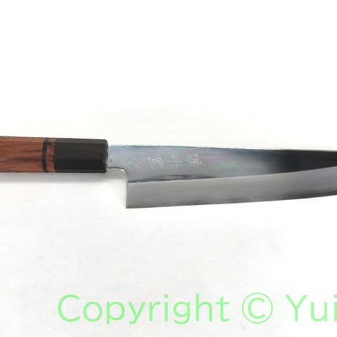 YuiSenri VG-10 Mirror Finished Gyuto with Octagonal Bubinga Handle, forged by Satoshi Nakagawa