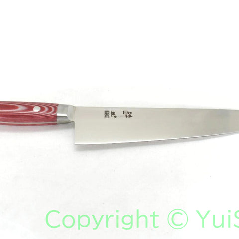 Suisin Premium INOX  Gyuto / My Carta Handle Red White