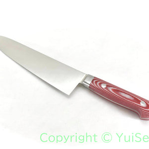 Suisin Premium INOX  Gyuto / My Carta Handle Red White