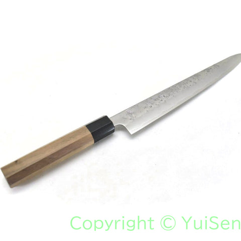 Yoshihiro GINSAN /Silver 3 Stainless, Chef's Sujihiki Nashiji Finish