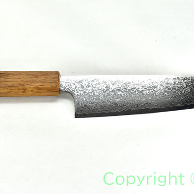 Yoshihiro 69 Layers  ZA18 Cobalt Stainless Damascus Chef's Gyuto Oak Handle