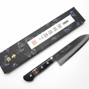 YuiSenri Aogami (Blue Steel) HON Warikomi Chef's Santoku 165 mm