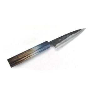 Yoshihiro Blue Steel #2 Black Forging RGB Paring 135 mm Blue Oak Handle