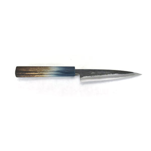 Yoshihiro Blue Steel #2 Black Forging RGB Paring 135 mm Blue Oak Handle