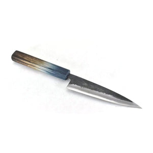 Yoshihiro Blue Steel #2 Black Forging RGB Paring 135 mm Blue Oak Handle